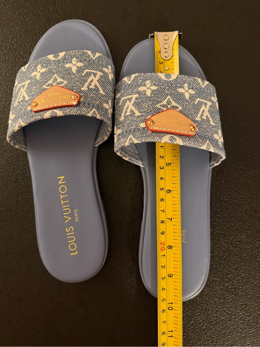 Monogram Denim Slide Sandals - Picture 6 of 6